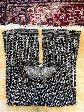 Black and White Billabong Wide Leg Pants Size L 100% Cotton
